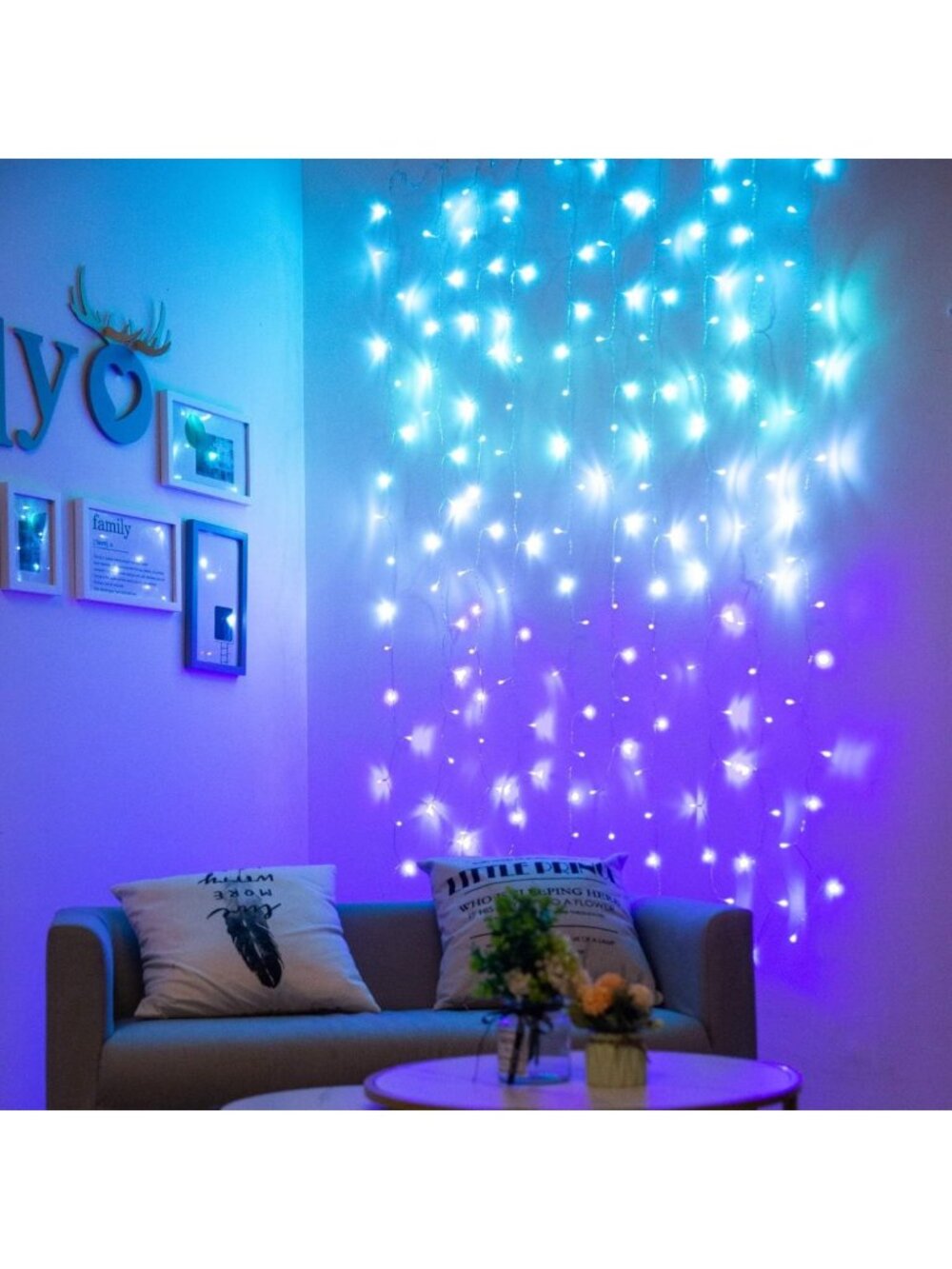 Twinkle Fairy Lights for Bedroom - LED String Lights in Teal & Lavender - Kawaii